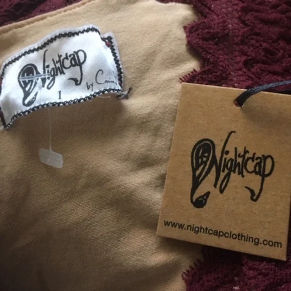 NWT NIGHTCAP SIERRA LACE V NECK Long Sleeve Dress Garnet Sz 1 - Picture 7 of 12